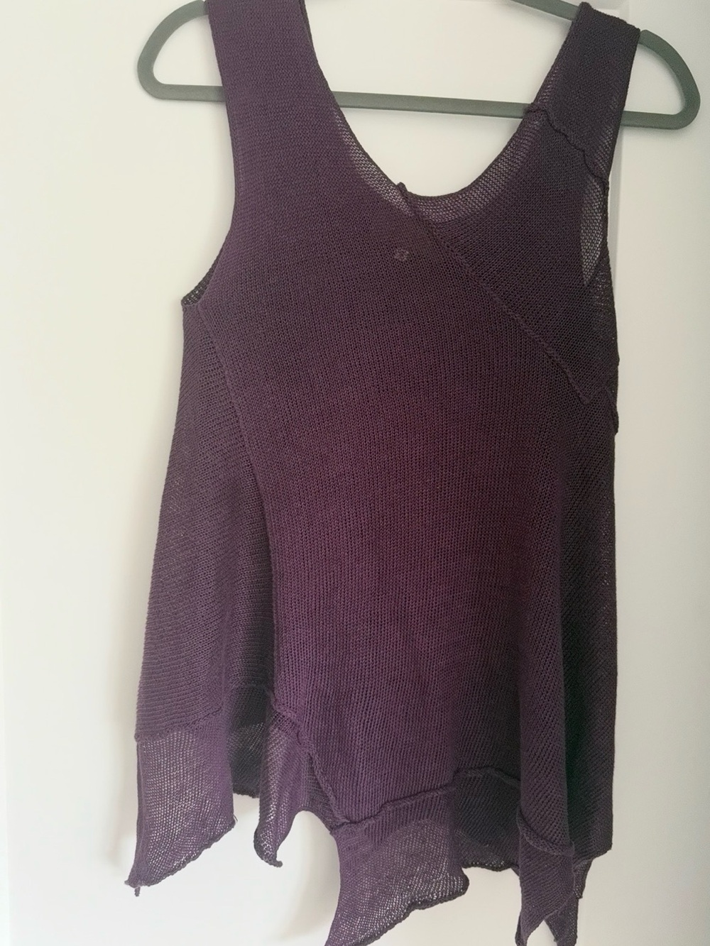Purple Sleeveless Knit Women's Sweater Tank